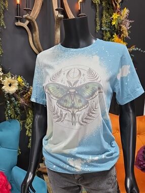 Blue Graphic Moth Short Sleeve Tee